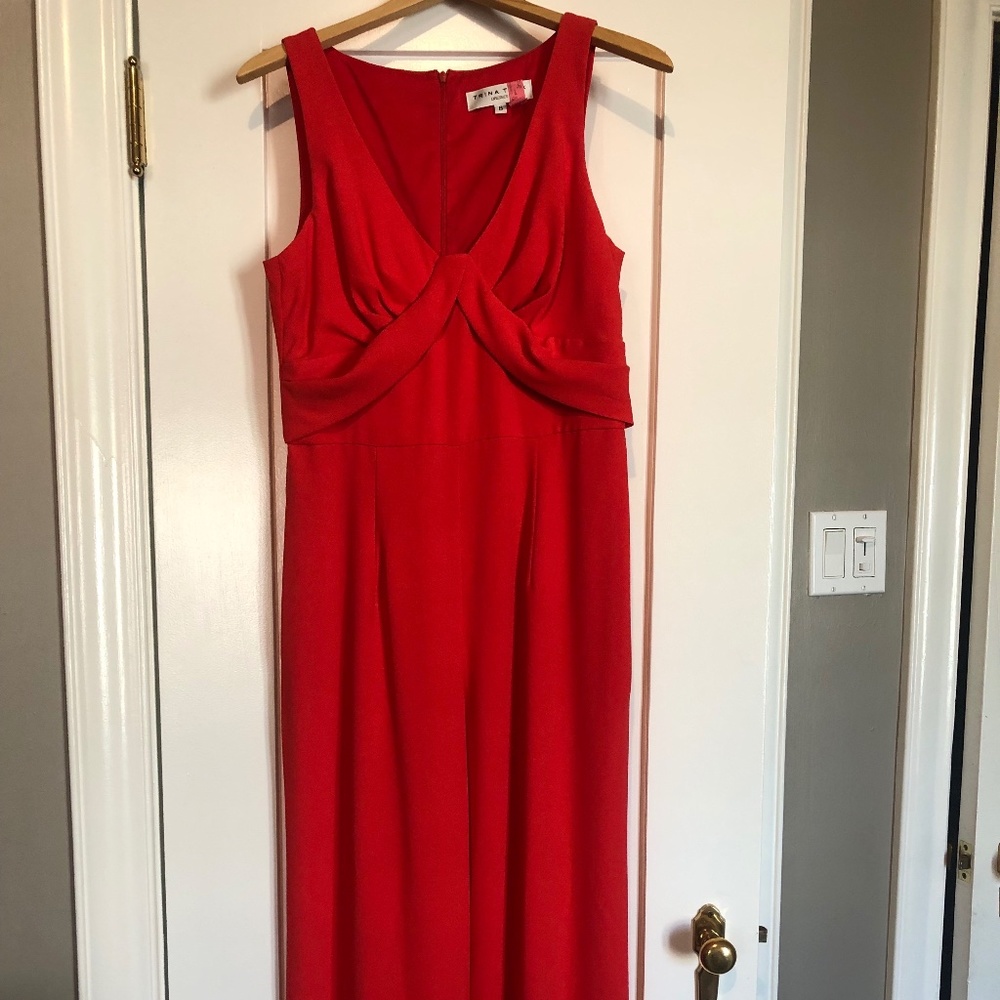 Trina Turk Bright Orange/Red Jumpsuit Size 8
